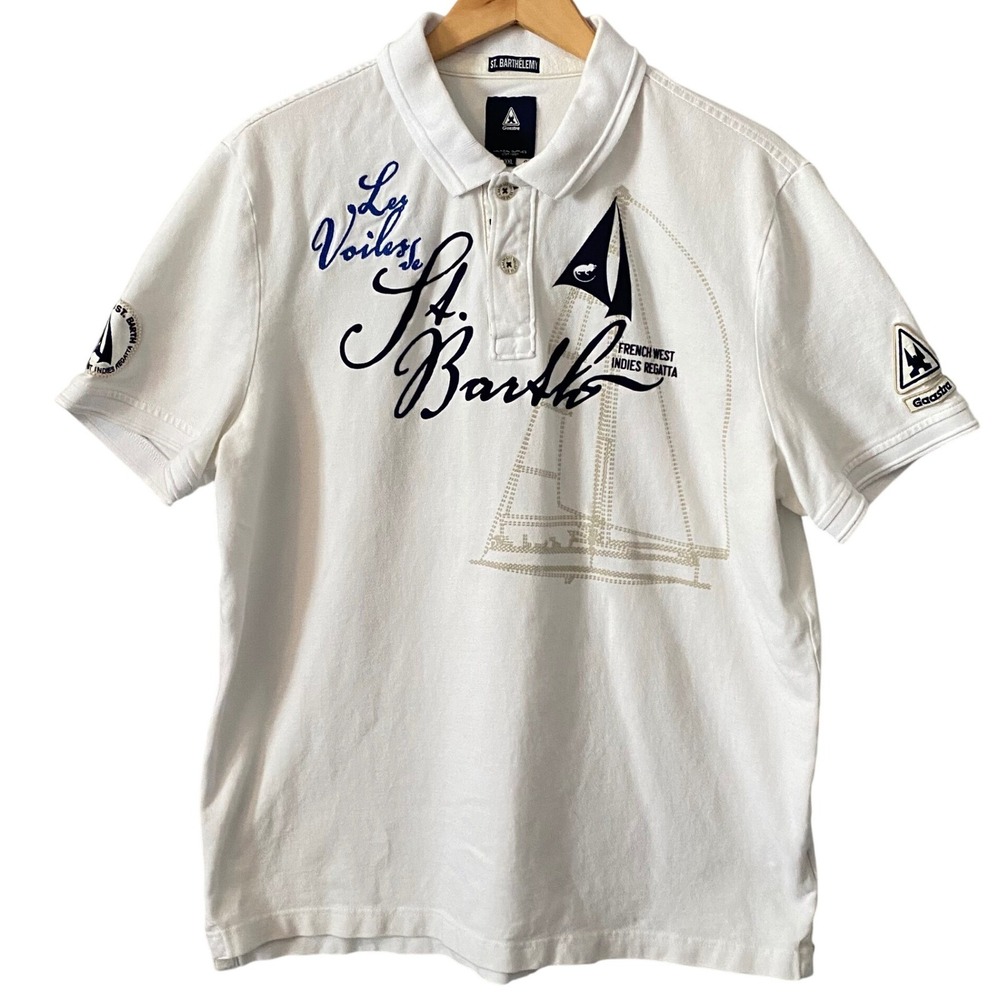 Gaastra Les Voiles de St Barth Polo Shirt Mens XXXL White Nautical Regatta 2012